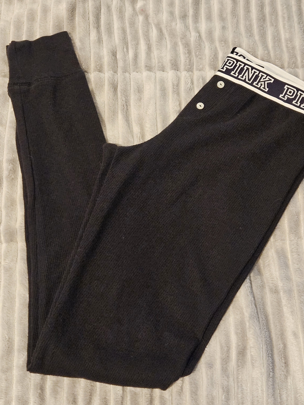 PINK Victoria's Secret Black Logo Waistband I Only Sleep In PINK Lounge Leggings